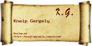 Kneip Gergely névjegykártya